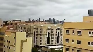 Raining in qatar nice sky view