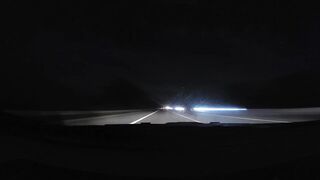 Night LOng drive with white lights