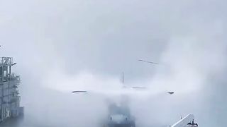 Helicopter in fog