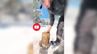 cooking in snowy winter day