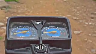 Solo bike riding in mountain