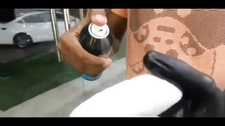 How to apply spery NANO CERAMIC coating on white land cruiser