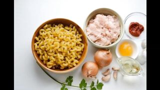 Макароны с куриными фрикадельками и томатным соусом
