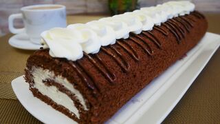 Шоколадный Бисквитный Рулет с Крем-Чиз Нежный, тающий во рту! ПОЛУЧИТСЯ у КАЖДОГО!