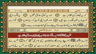 87 Surah Al-Ala Only Urdu Translation