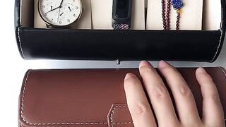 3 slot leather watch organizer
