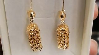Gold jewelry earrings