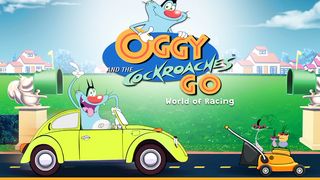 Oggy go to racing car game