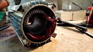 how to three phase 1370/ R P M motor rewinding and connection ????????