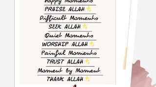 "Moment By Moment Thank Allah ✨"