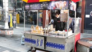 Powdered Soybean Churus, Honey Butter Churus _ korean street food