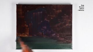 Waterfall Painting | Waterfall Landscape Painting