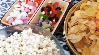 Filling platter with sweets