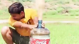 World's biggest cola and mentos