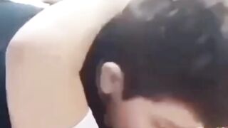 Little boy kising
