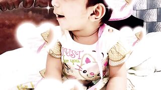 Kids baby girl smile with beautiful dress and head very cute smile ❤