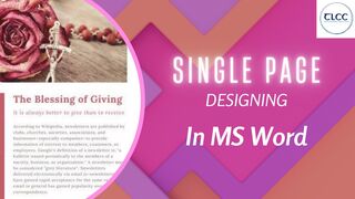 Single Page Making in MS Word