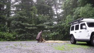 Camping in the Rain Rainstorm Enjoying Relax Solo Tent Shelter Camping Rain ASMR