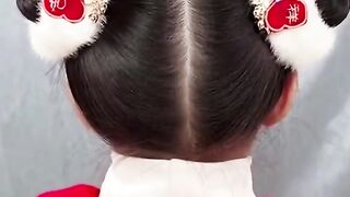 Baby girls fancy hair design