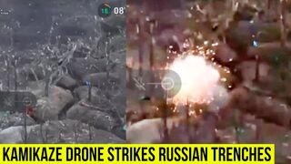 Ukrainian kamikaze drone destroys Russian troops