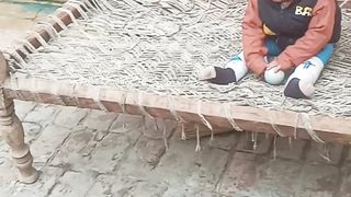 Cute ???? baby boy and girl playing cricket