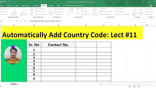 How to add country code before mobile number in MS Excel