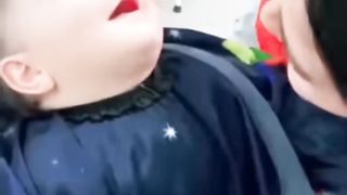 Cute baby with Cute smile in Barbara shop