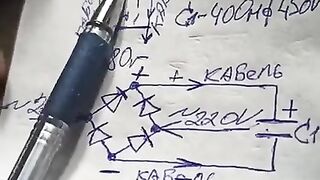 Wiring diagram of the heating cable through the diode bridge