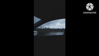 Beautiful and relaxing rain video in car on floor enjoy