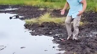 Man fall on lake