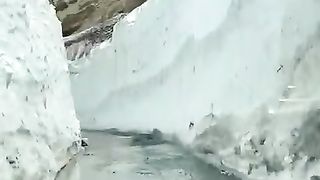 Babusar Top Glacier on Road