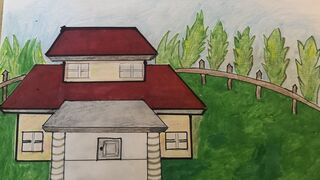 How to draw house easy and step by step