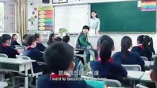 Kung-Fu kid, best Kung-Fu fighter kid, doing great kung fu with big boy.