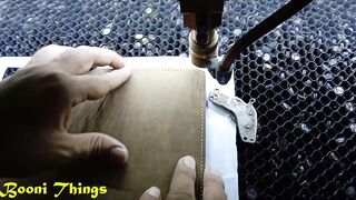 Photo engraving on leather wallet with co2 laser cutter machine | leather purse engraving