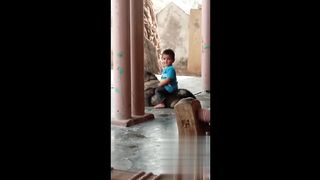 Cute baby playing