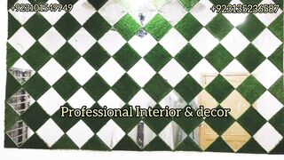 Mirror and grass Wall designing