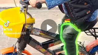 My son first time cycle playing