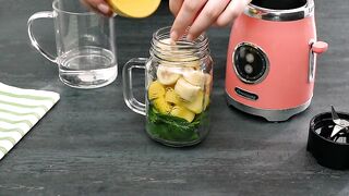 Glass Mason Jar Blender with 17oz Jar + 20oz. Sports Bottle, Blend Personal Smoothie, Crush Ice