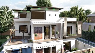 Modern corner house Animation design