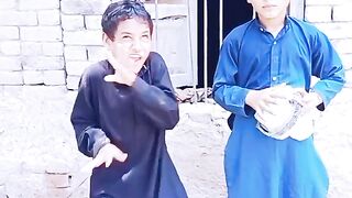 funny dance children in village