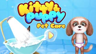 Kitty and puppy pet cares