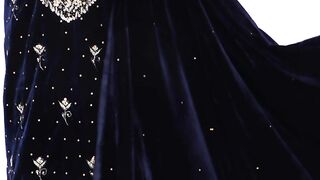 Embroidery velvet dress