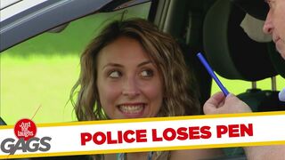 Police Loses Pen Behind Ear