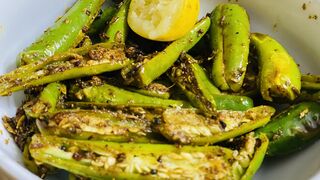Quick Fried Achari Mirchein