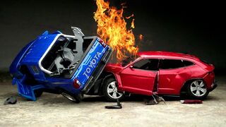 Toyota Hilux VS Lamborghini Urus Crash Test - Cars Destruction in Slow Motion