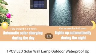 1pc led solar wall lamp outdoor waterproof up and down light garden decoration solar #daraz #shorts