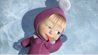 Masha and the bear play in snow masha bear and her friends