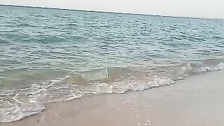 Beautiful heart catching sea waves