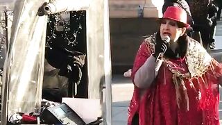 the woman sang beautifully.
