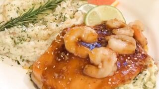 Stuffed Sweet Chili glazed Salmon